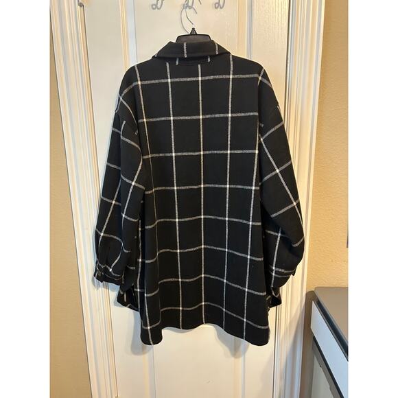 Sanctuary Black and White Shacket with Pockets XXL - Picture 2 of 7